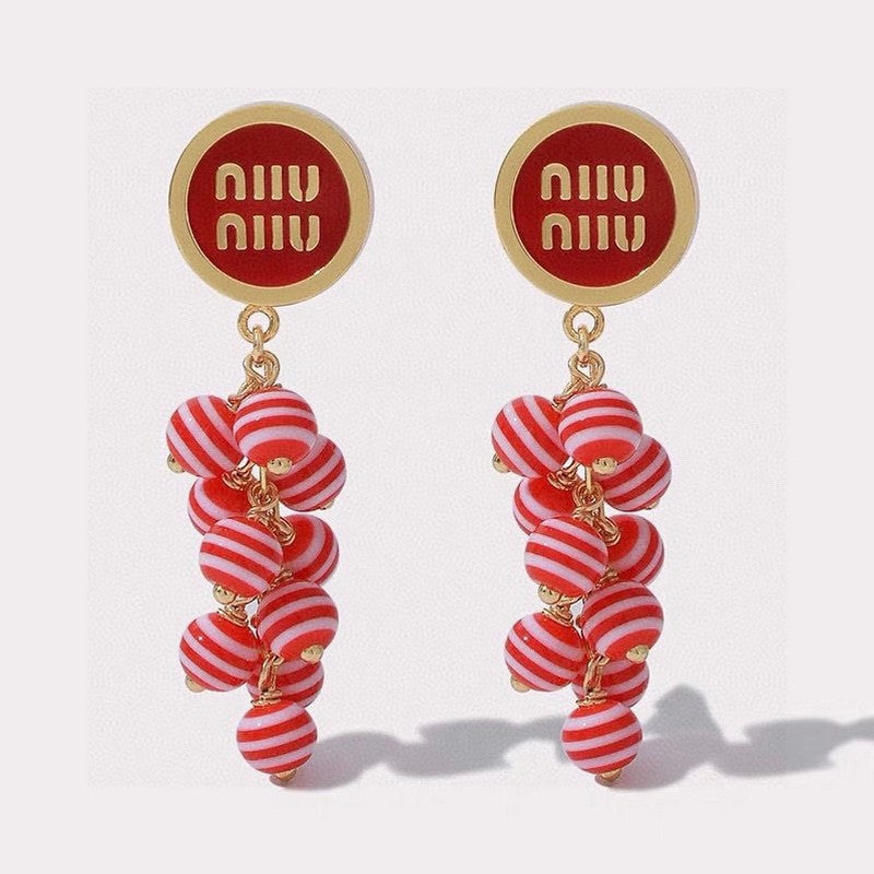 Miu Blue & Pink Ball Earrings - 18K Yellow Gold
