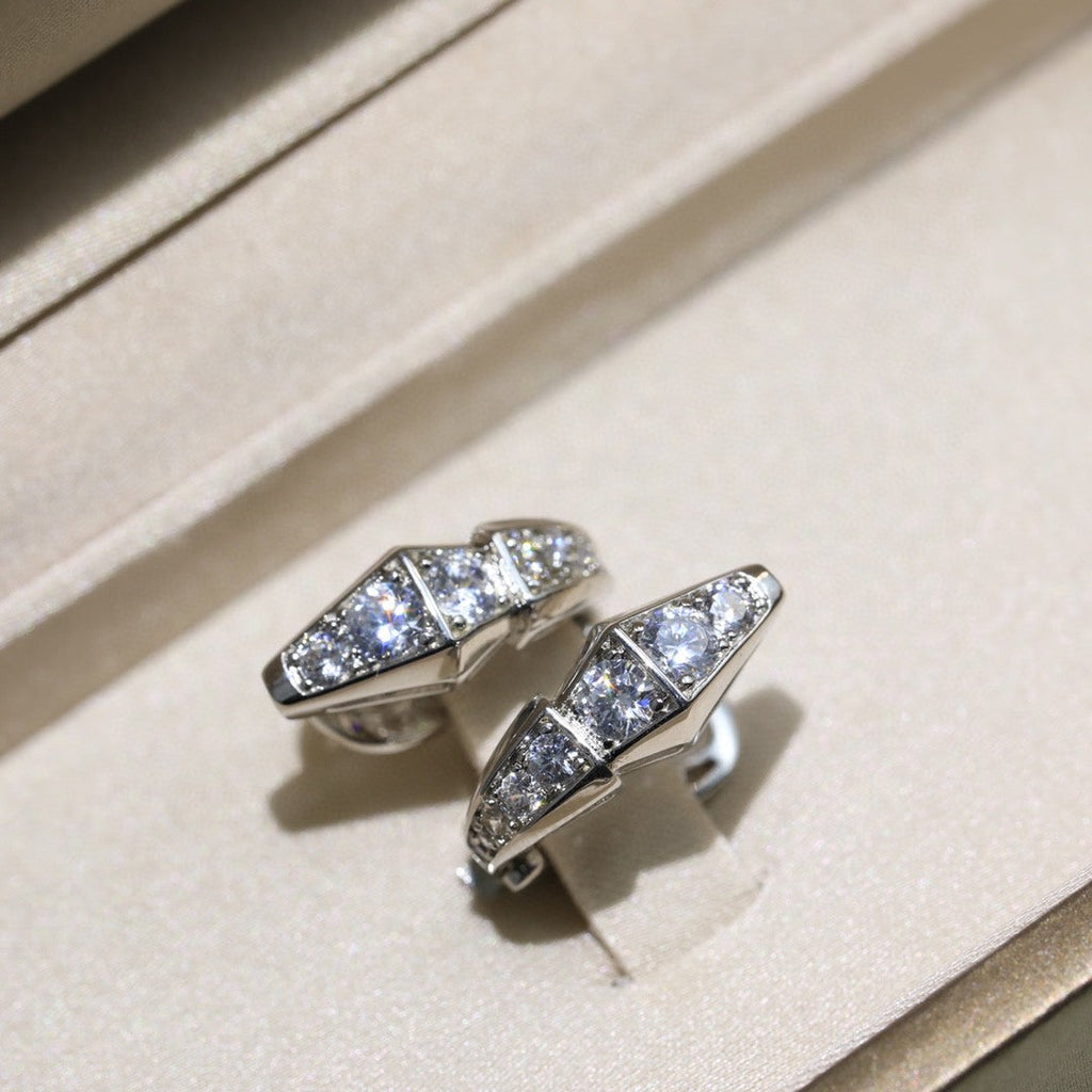 Bvlgari Serpenti Moissanite Earrings - 18K White Gold