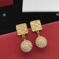 LOEWE Anagram Diamond Earrings - 18K Yellow Gold