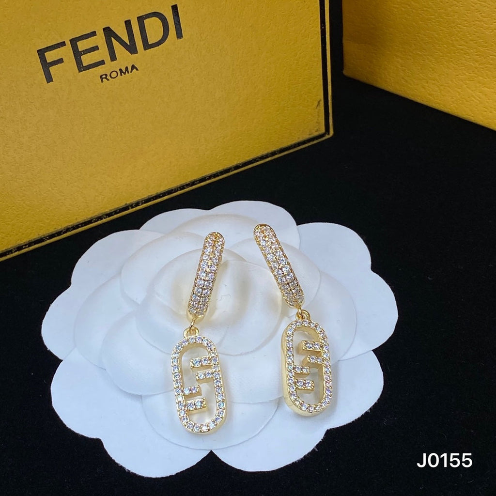 Fendi OLock Diamond Earrings - 18K Yellow Gold