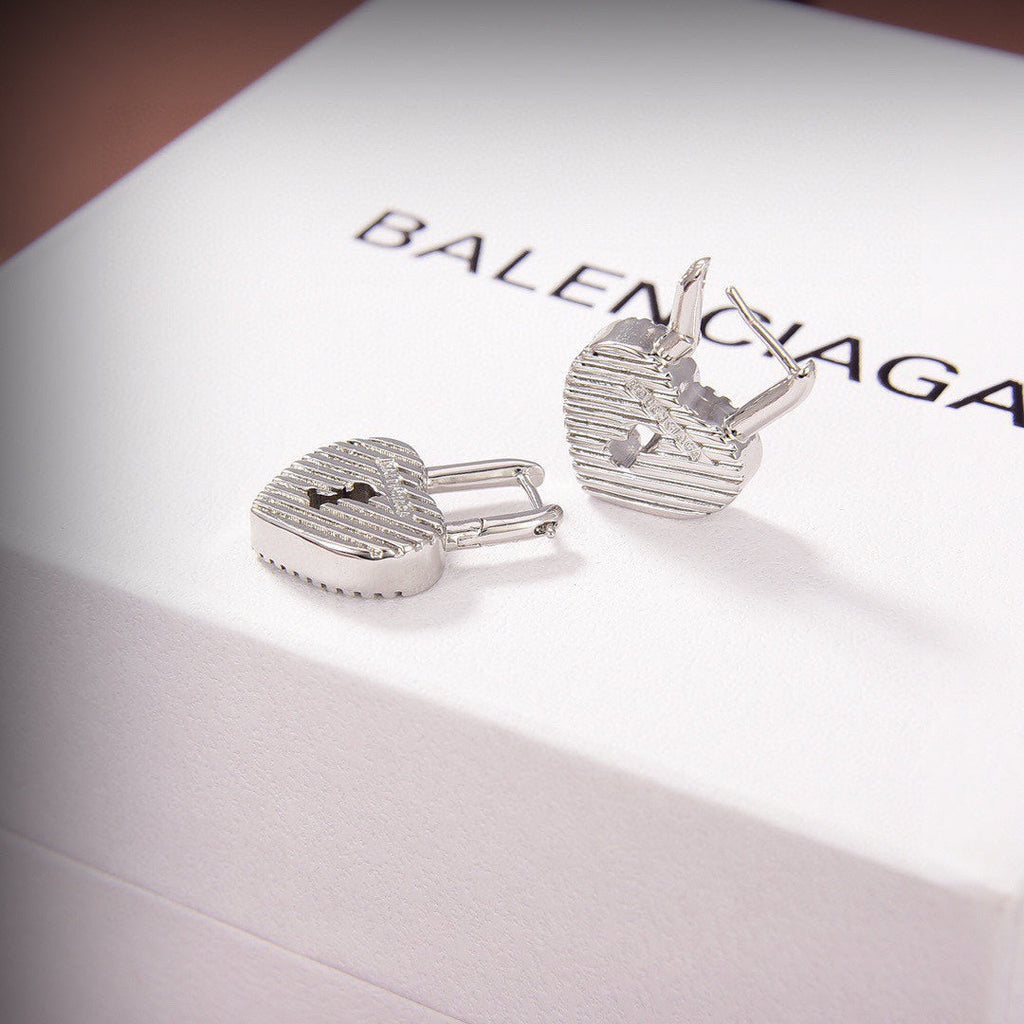 Balenciaga Hear Lock Earrings - 18K Gold