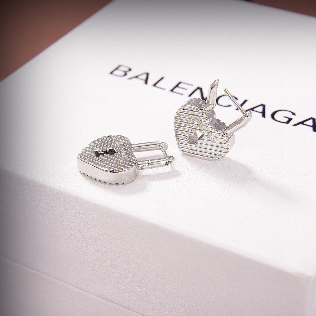 Balenciaga Hear Lock Earrings - 18K Gold