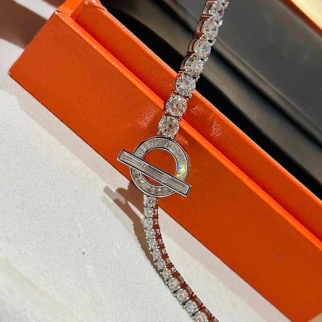 Hermes Finesse Link Diamond Bracelet - 18K Rose Gold