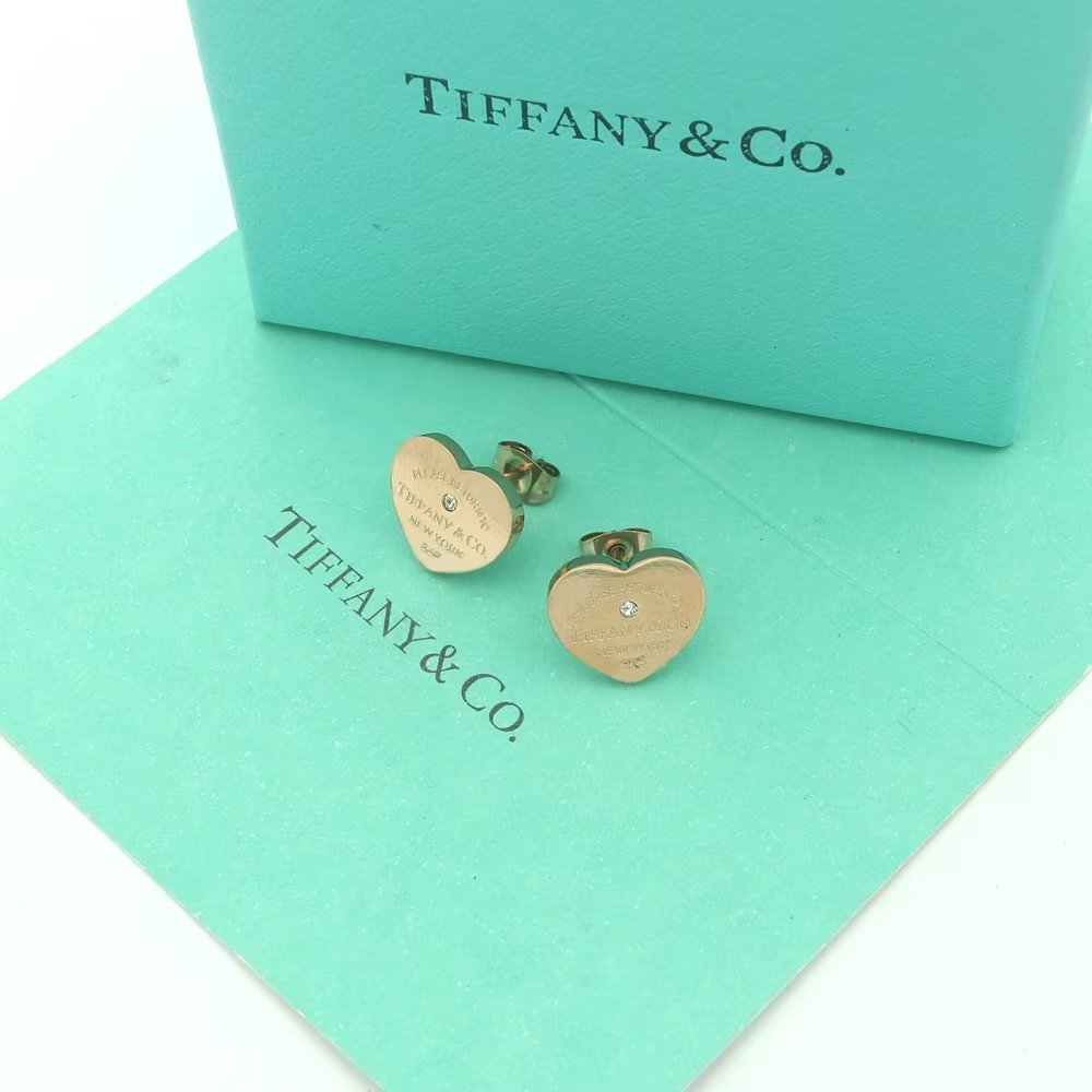 Return to Tiffany Heart Tag Stud Earrings - 18K Gold