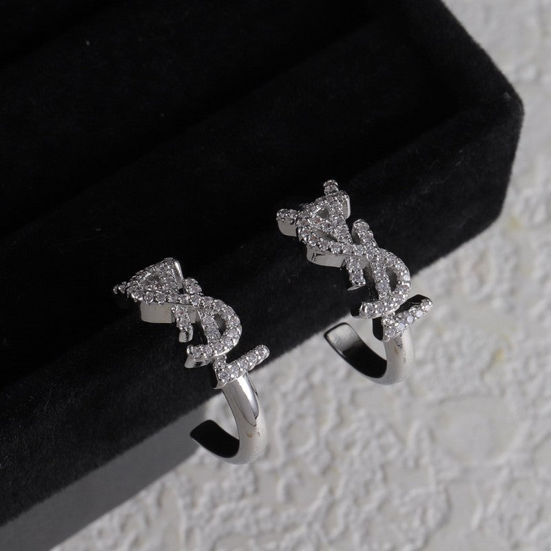 YSL Gold Diamond Circle Earrings - 18K Gold