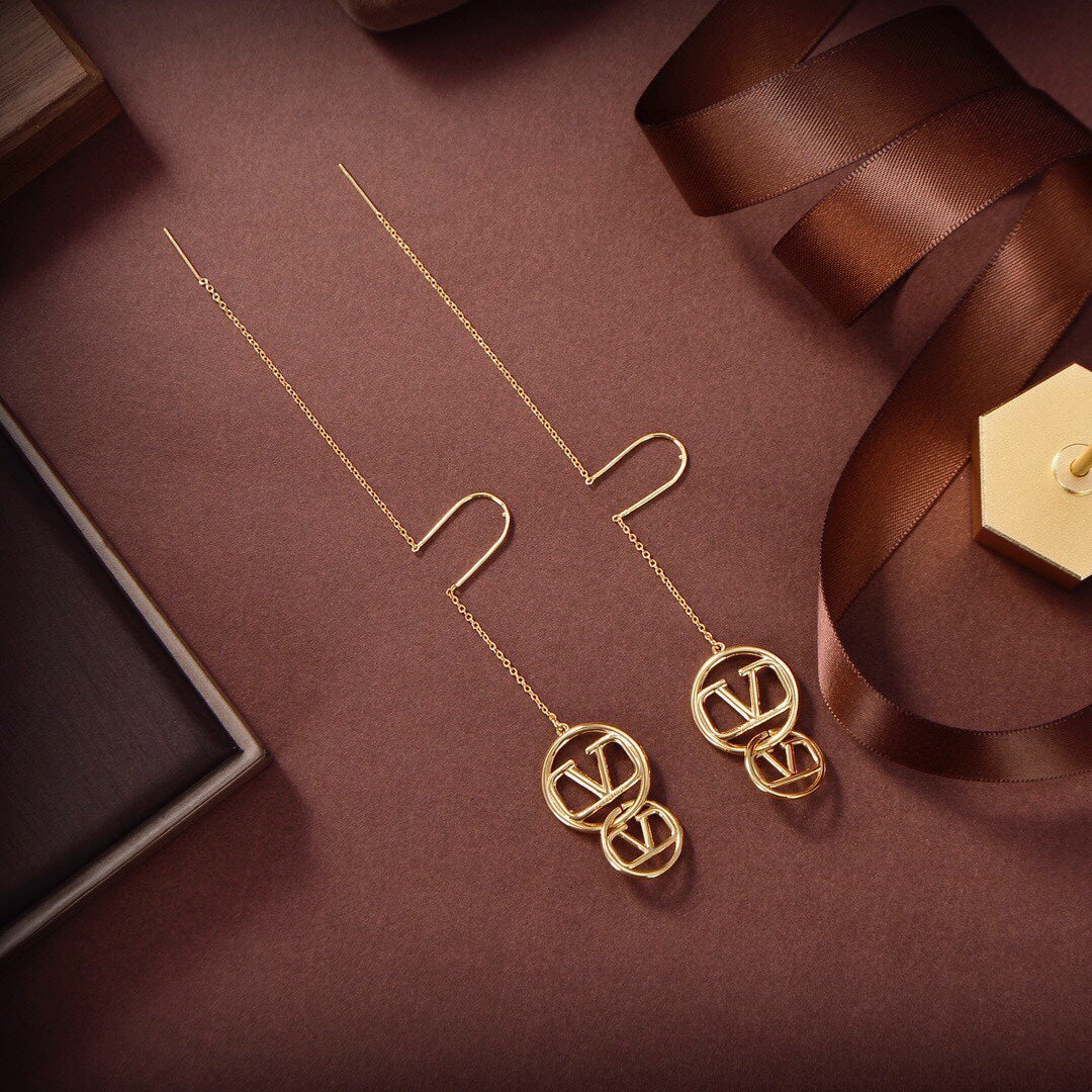 Valentino Long Earrings - 18K Yellow Gold