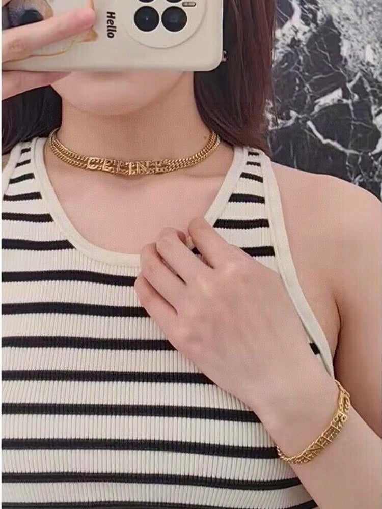Celine Triomphe Gourmette Bracelet