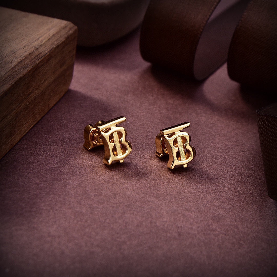 Balenciaga Logo Earrings - 18K Yellow Gold