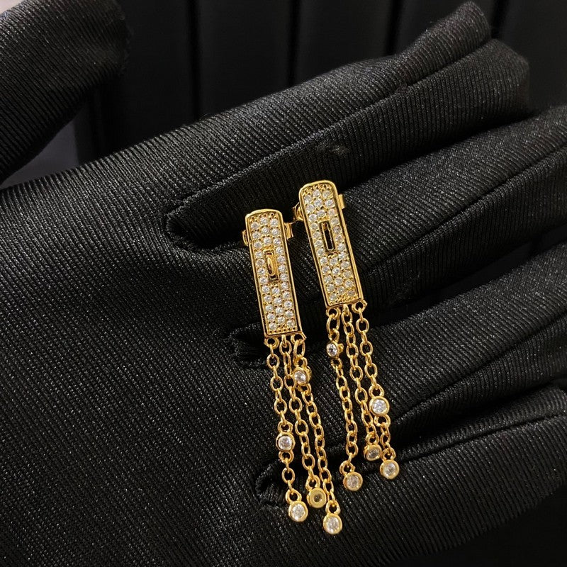 Hermes Kelly Gavroche Full Diamond Earrings