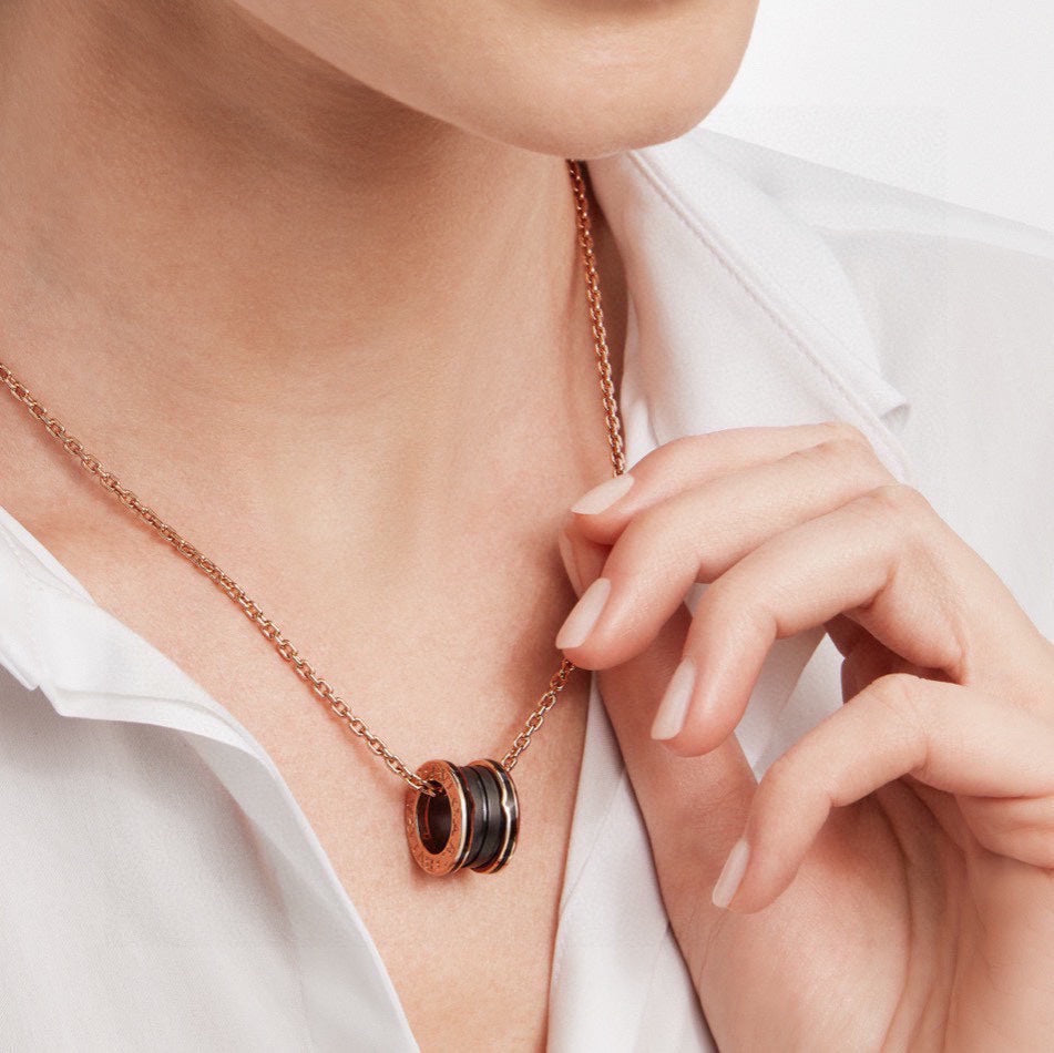 B.zero1 Black Ceramic Necklace - 18K Gold