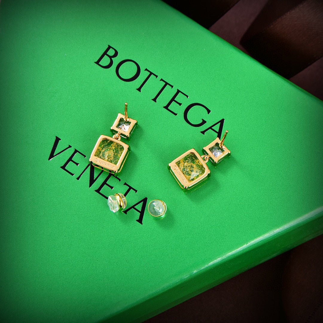 Bvlgari Crystal Earrings - 18K Yellow Gold