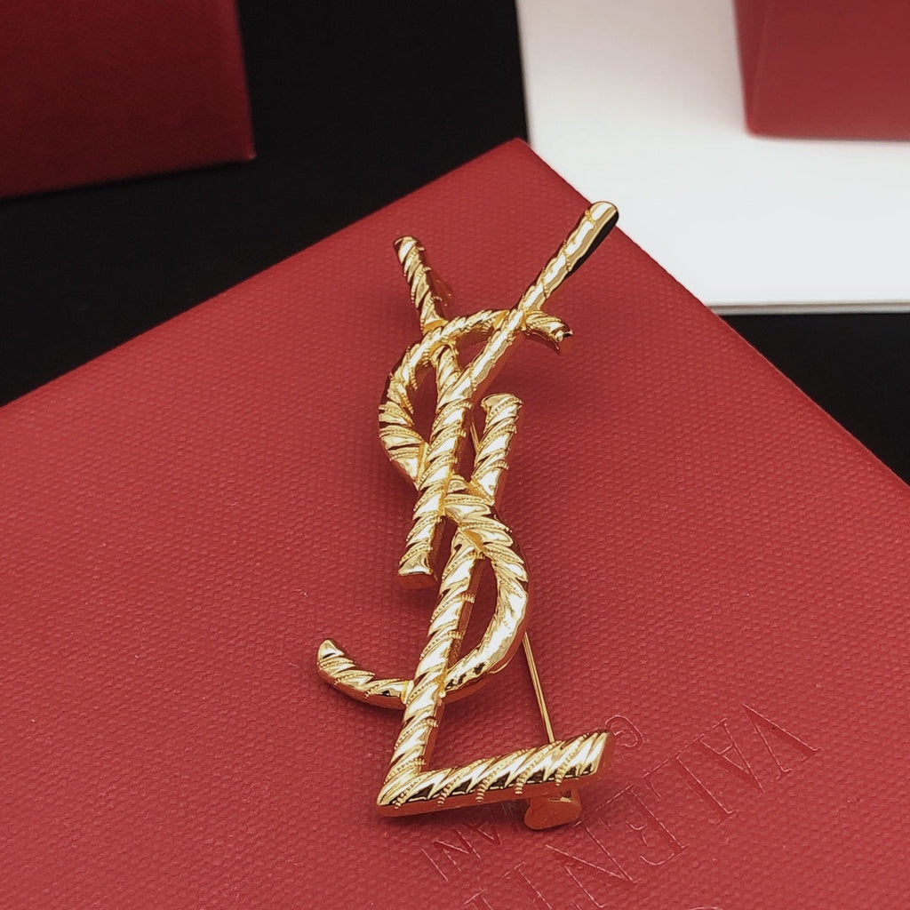 YSL Gold Brooch