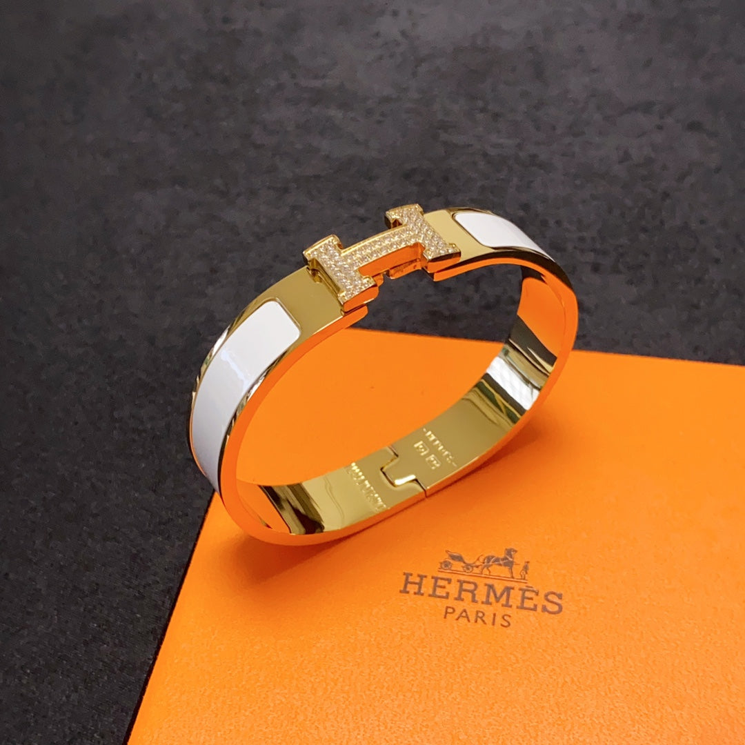 Hermes Clic H Moissanite Bracelet
