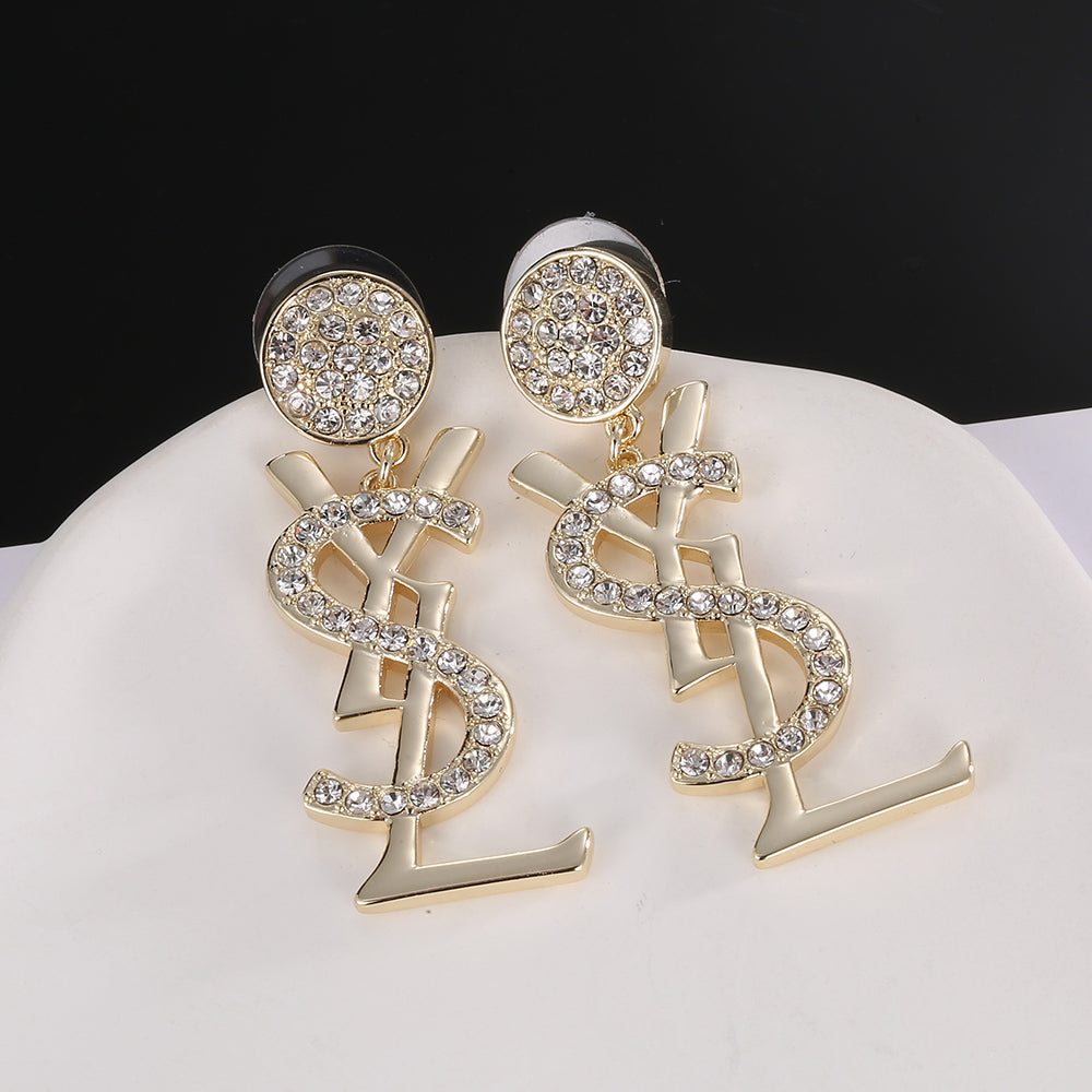 YSL Diamond Earrings - 18K Yellow Gold