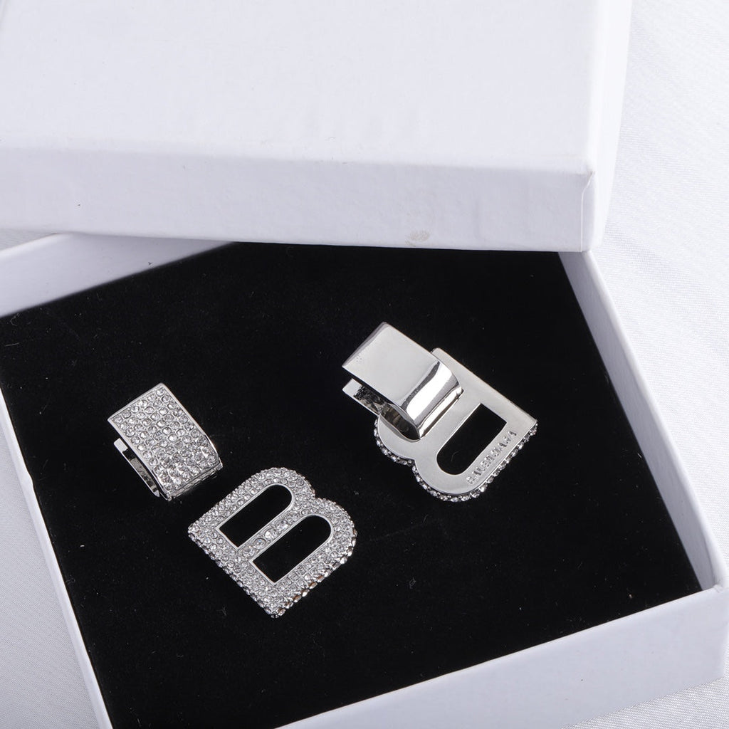 Balenciaga Hourglass Diamond Earrings - 18K White Gold