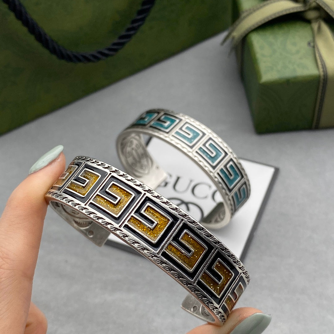 Gucci Double G Cube Yellow Wide Bracelet
