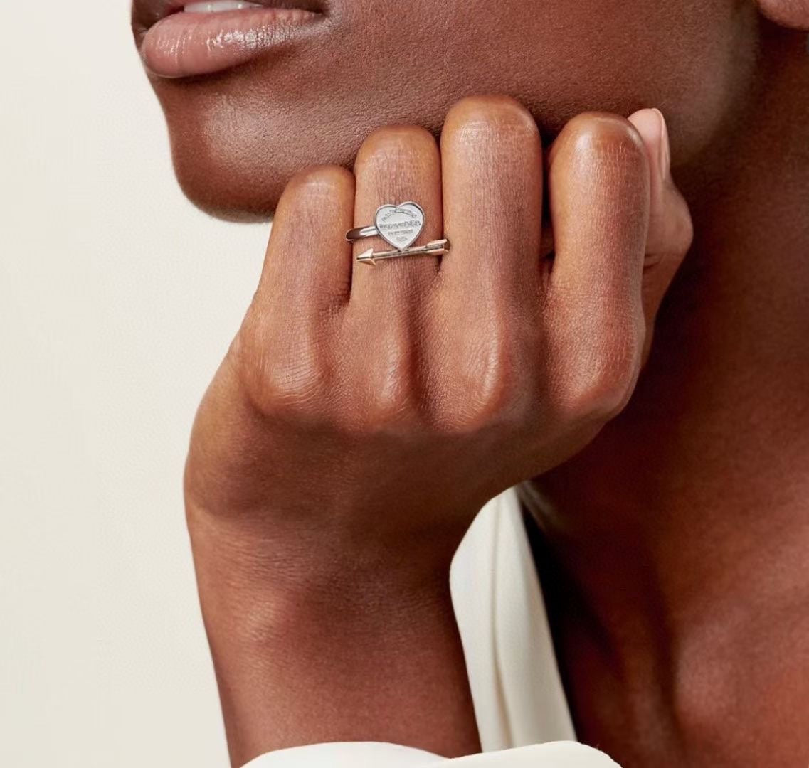 Return to Tiffany Lovestruck Heart Tag Ring - 18K Rose Gold