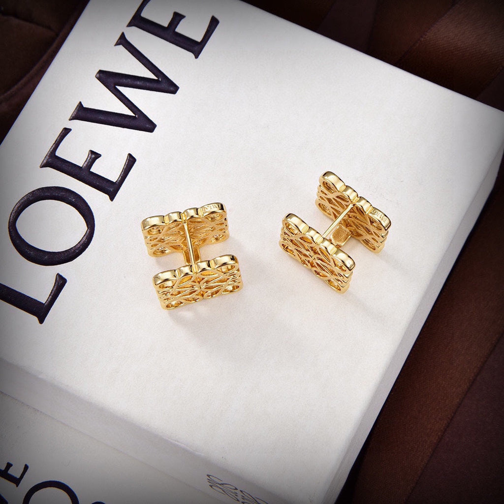 LOEWE Anagram Cube Diamond Earrings - 18K Yellow Gold