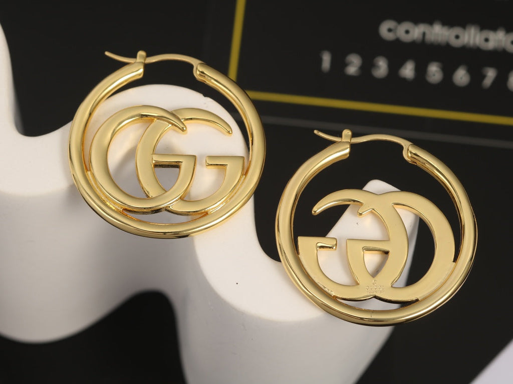 Gucci Double G Earrings - 2.5 cm Height - 18K Yellow Gold