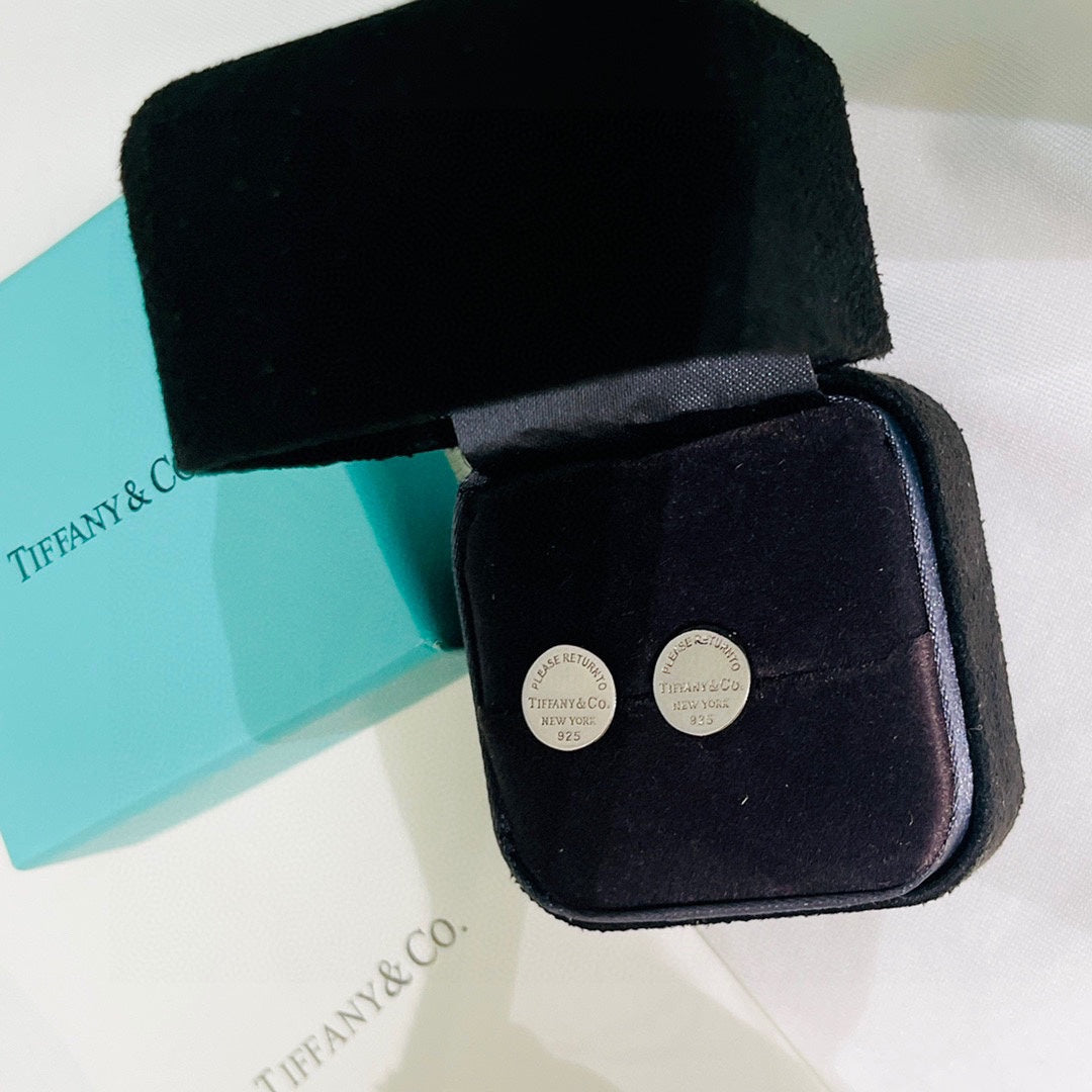 Return to Tiffany Circle Stud Earrings - 18K White Gold