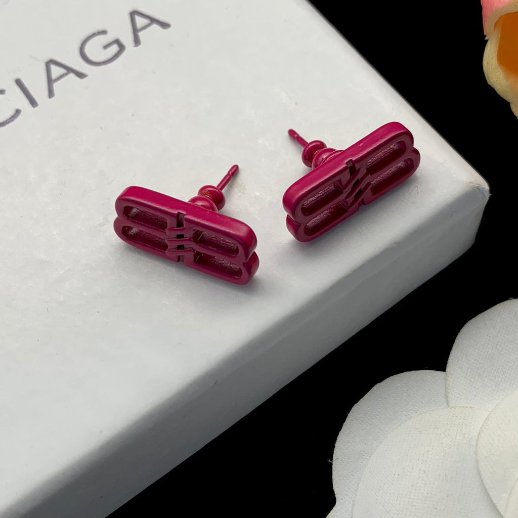 Balenciaga Pink Icon Earrings - 18K White Gold