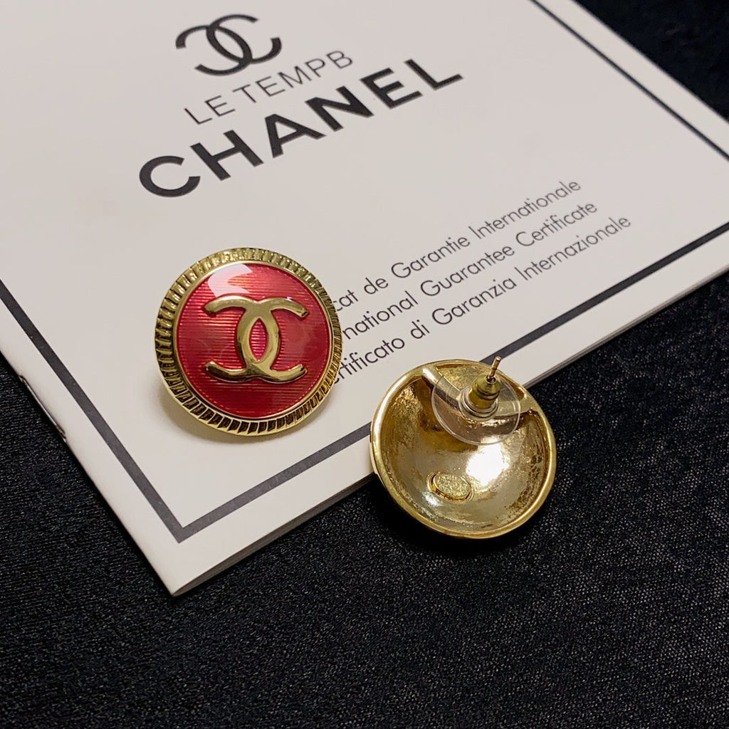 Chanel Red Earrings - 18K Yellow Gold