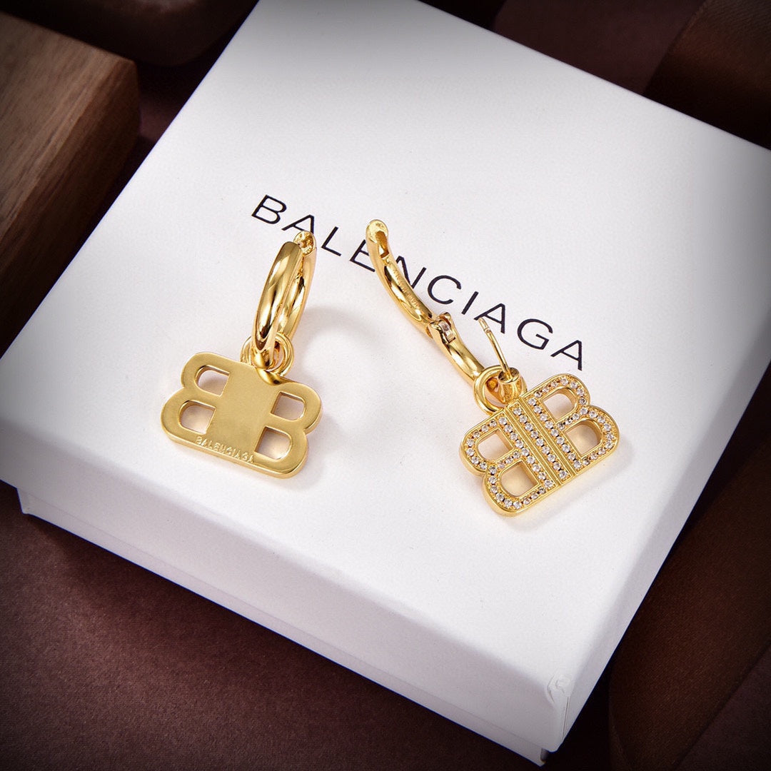 Balenciaga Pendant Earrings - 18K Gold