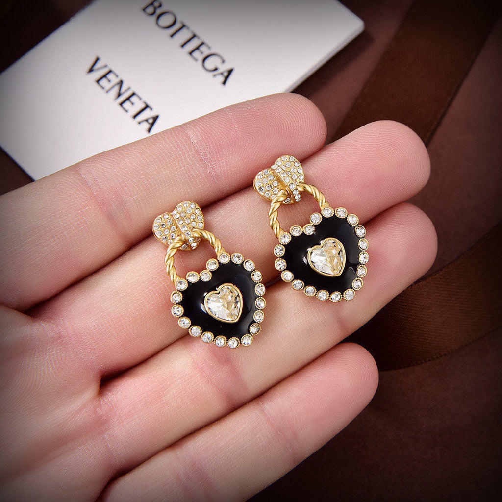 Bvlgari Heart Diamond Earrings - 18K Yellow Gold