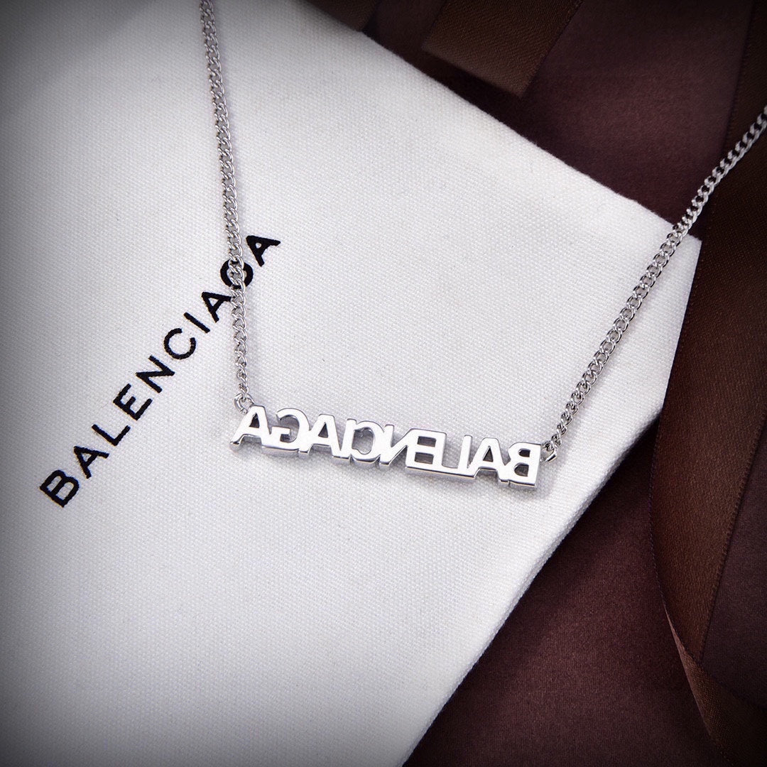 Balenciaga Typo Crystal Necklace