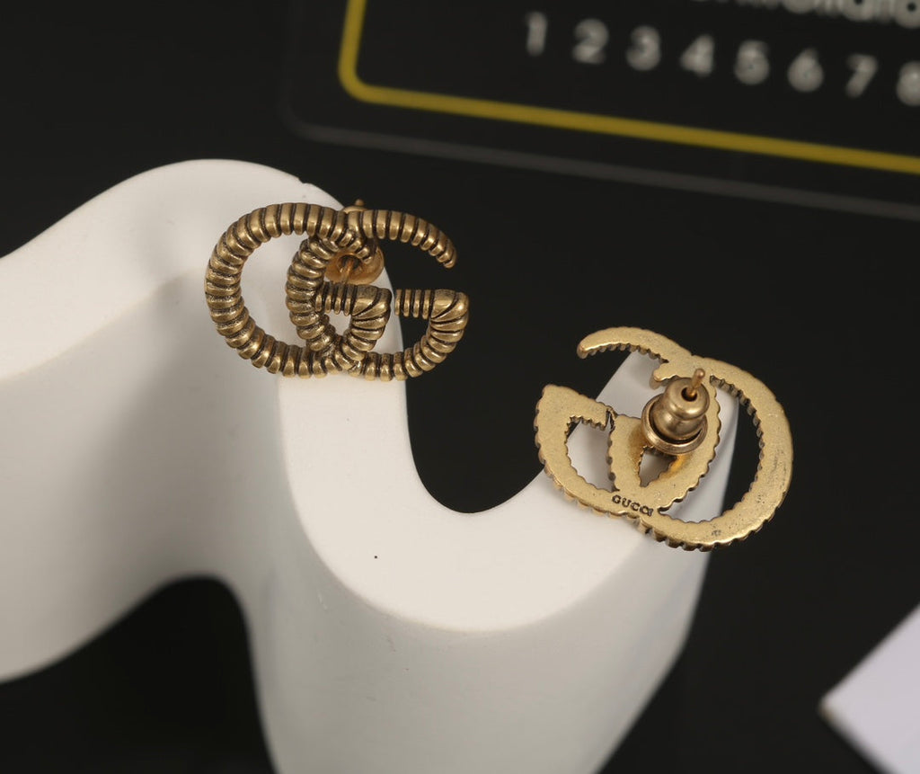 Gucci Double G Earrings - 1.6 cm Height - 18K Yellow Gold
