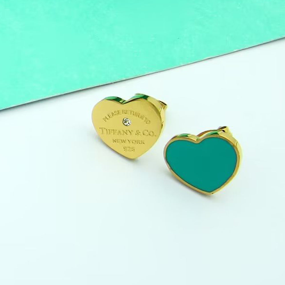 Return to Tiffany Blue Heart Earrings - 18K Gold