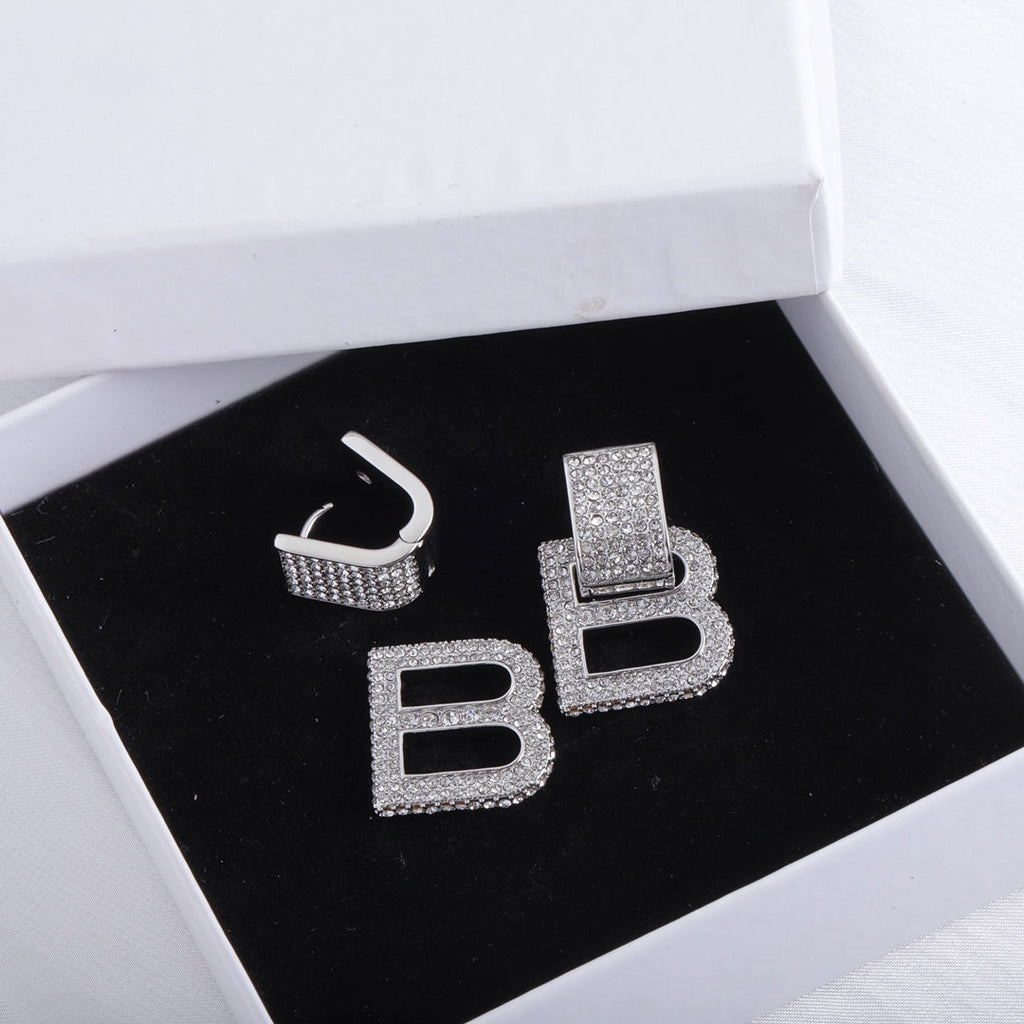 Balenciaga Hourglass Diamond Earrings - 18K White Gold