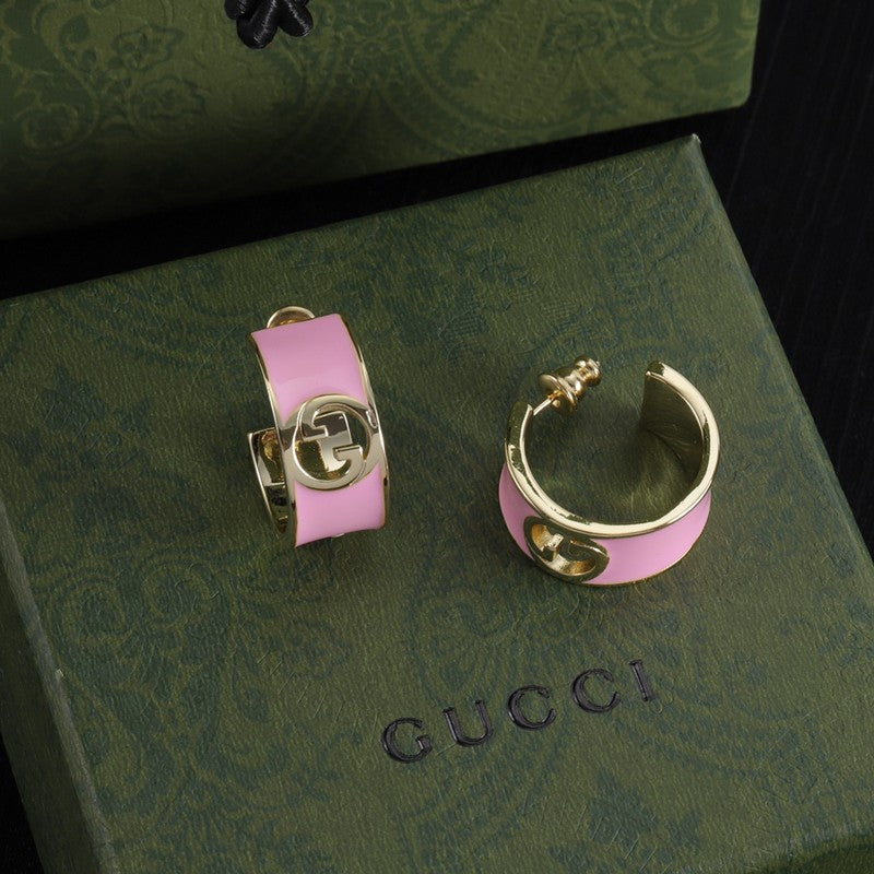 Gucci Double G Color Enamel Earrings - 18K Gold