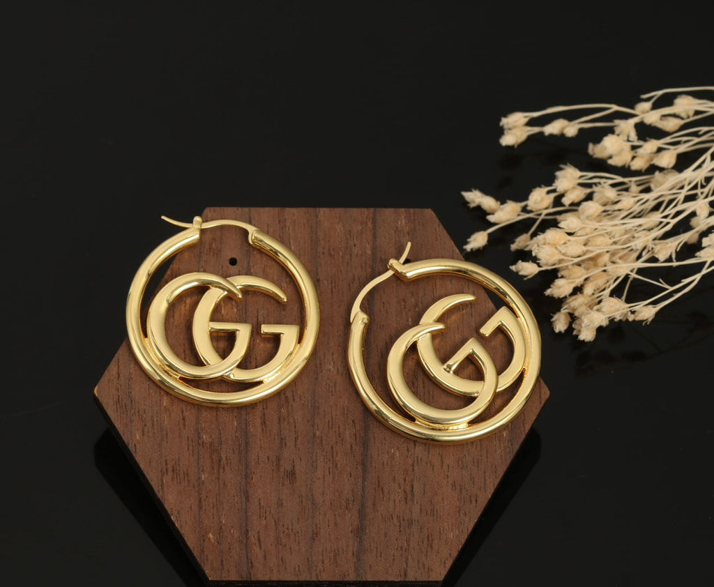Gucci Double G Earrings - 2.5 cm Height - 18K Yellow Gold