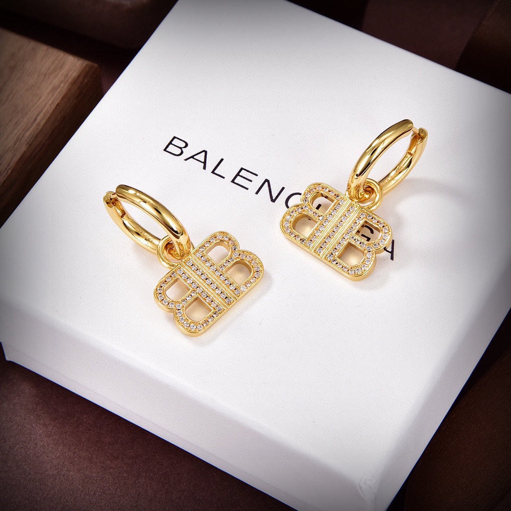 Balenciaga Pendant Earrings - 18K Gold