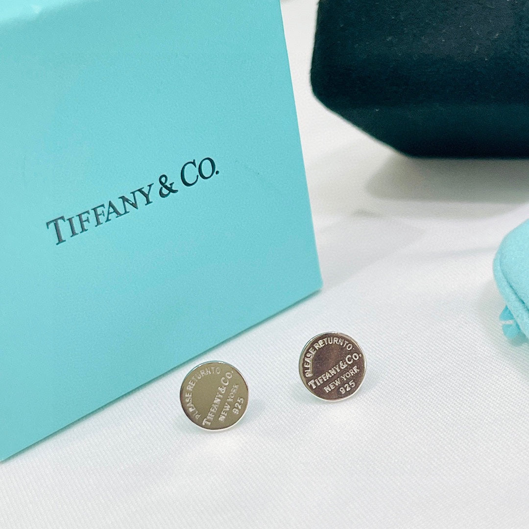 Return to Tiffany Circle Stud Earrings - 18K White Gold
