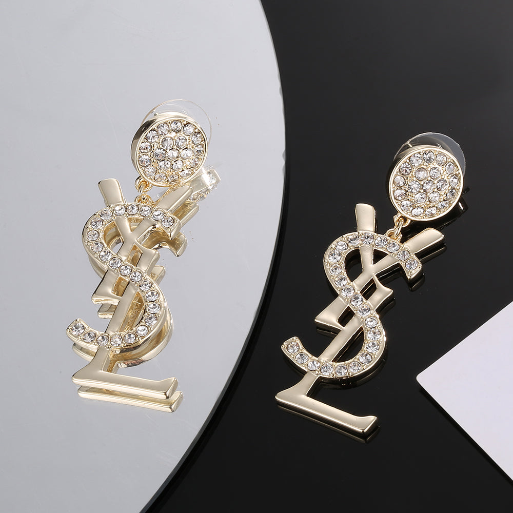 YSL Diamond Earrings - 18K Yellow Gold