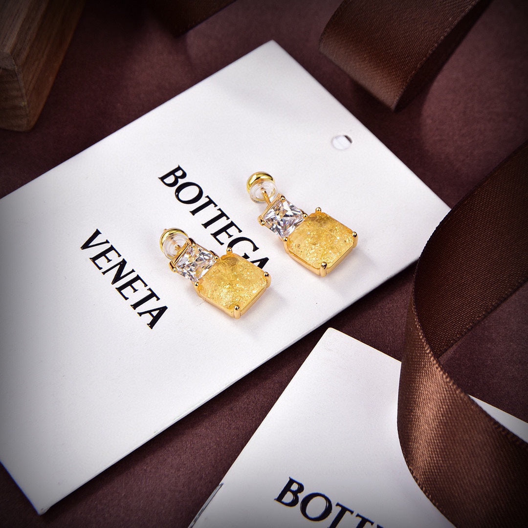 Bvlgari Crystal Earrings - 18K Yellow Gold