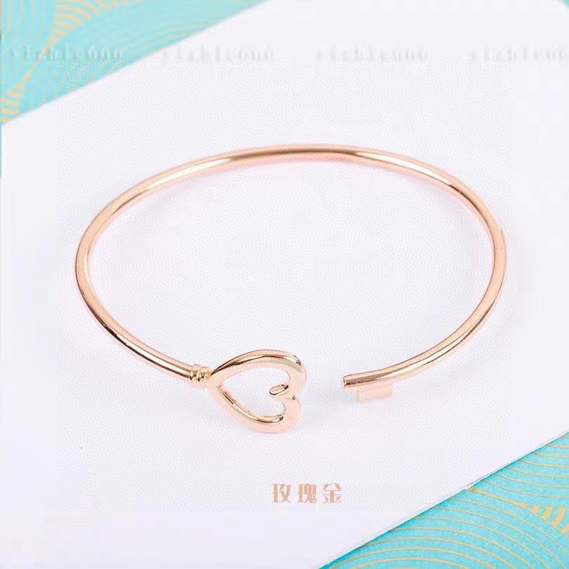 Tiffany Heart Key Wire Bracelet - 18K Gold