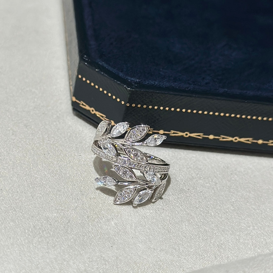 Tiffany Victoria Moissanite Vine Bypass Ring - 18K White Gold