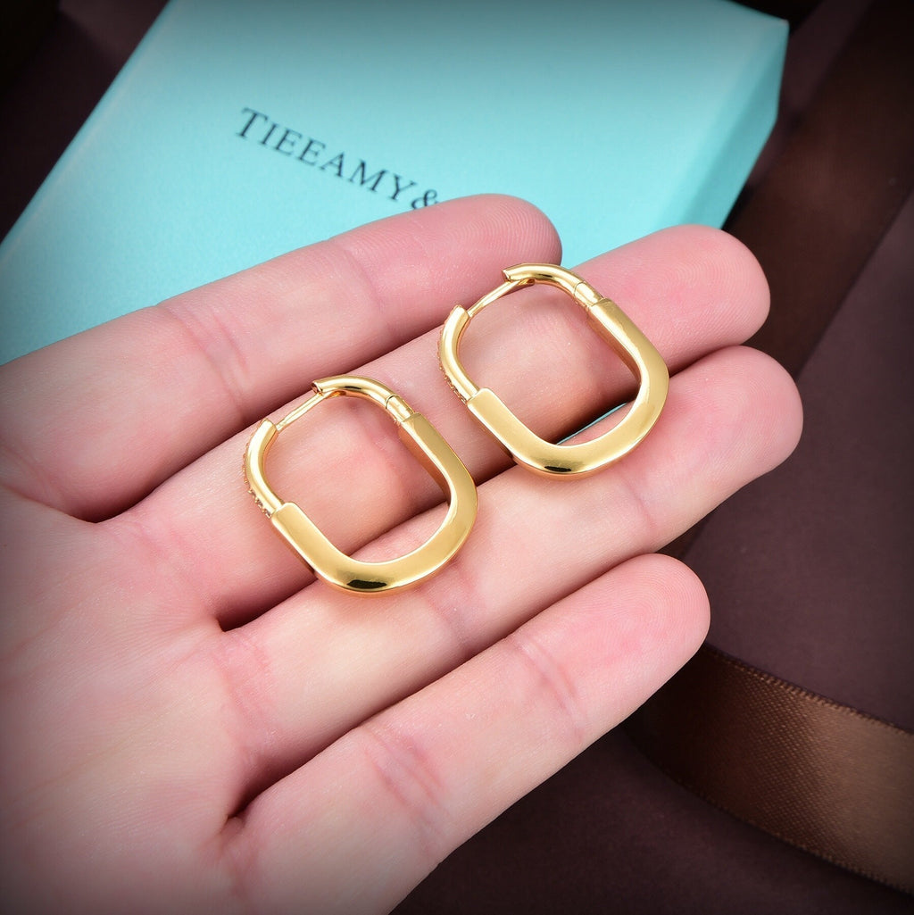 Tiffany Lock Moissanite Medium Earrings - 18K Gold