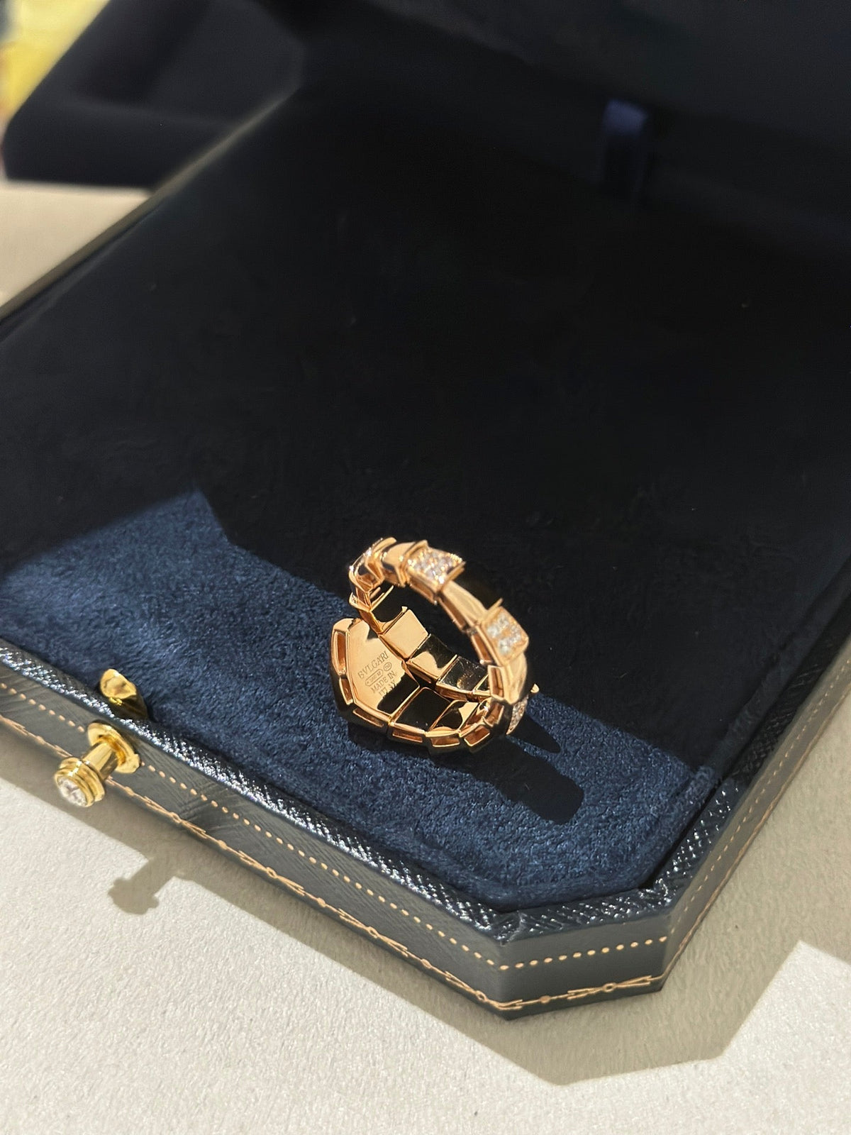 Bvlgari Serpenti Viper Black Ring - 18K White Gold