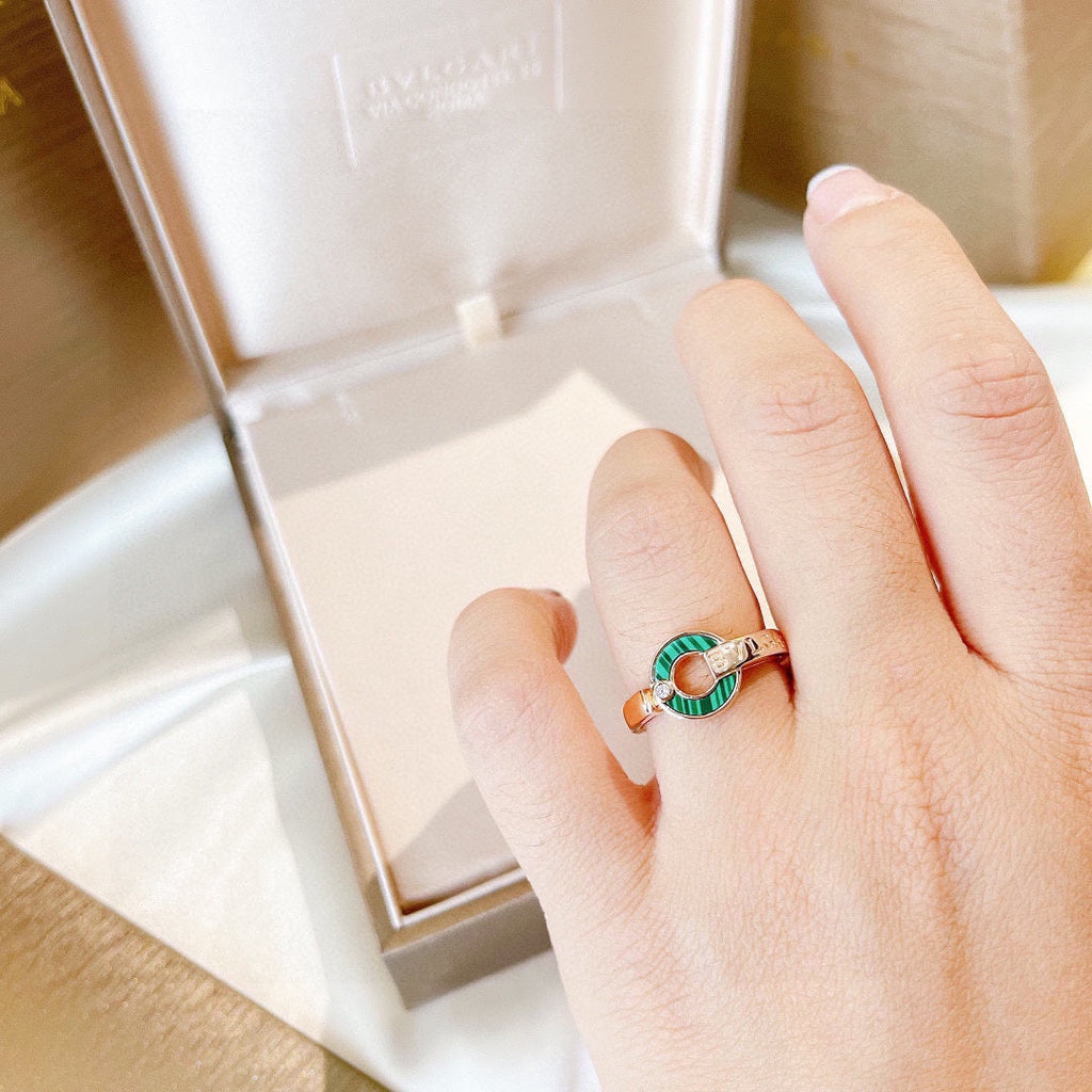 Bvlgari Malachite Ring - 18K Rose Gold