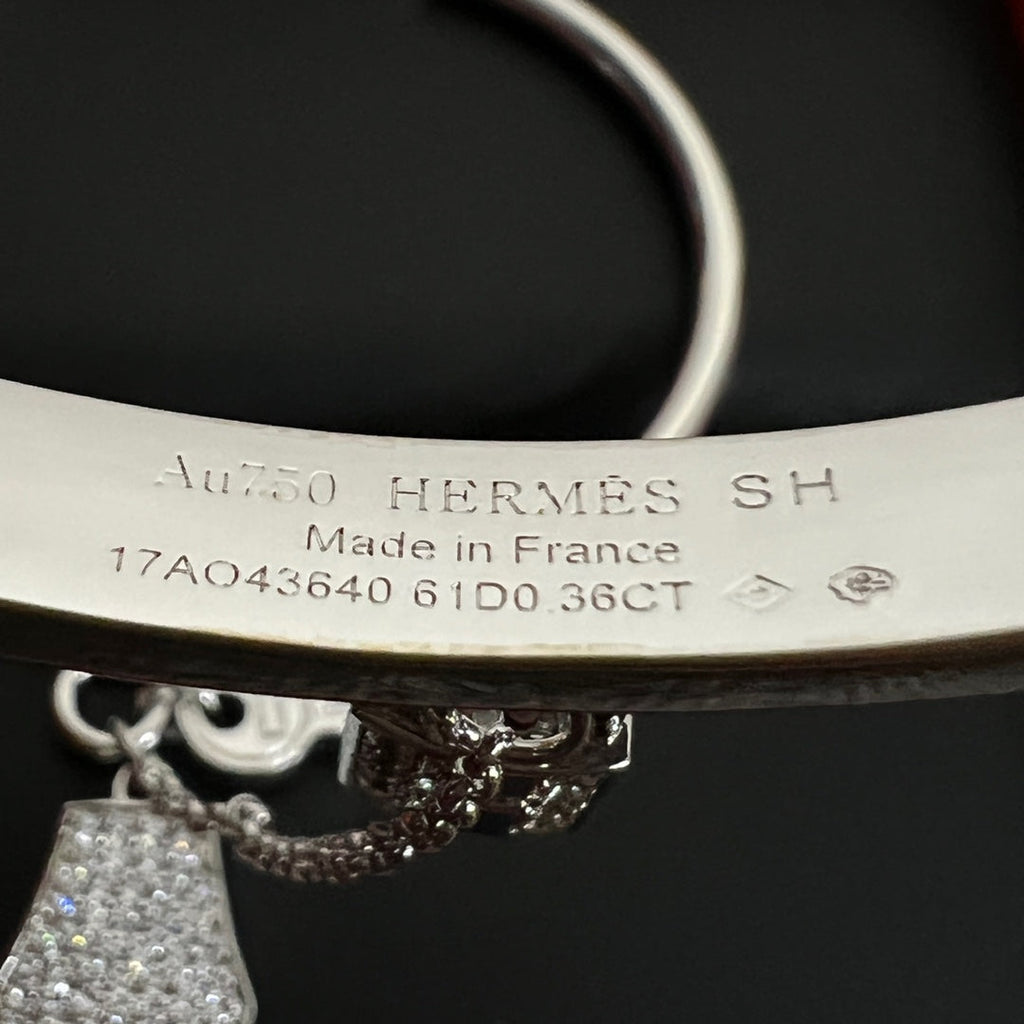 Hermes Kelly Clochette Moissanite Bracelet - 18K White Gold