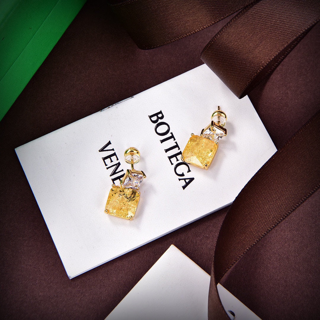 Bvlgari Crystal Earrings - 18K Yellow Gold