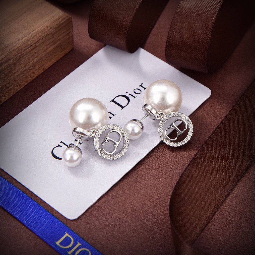 Dior Tribales White Resin Pearl Earrings