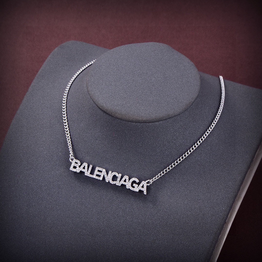 Balenciaga Typo Crystal Necklace