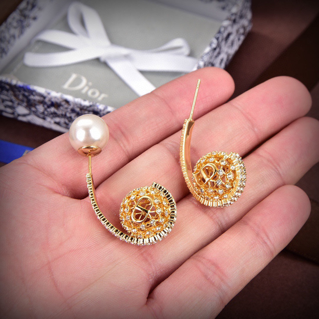 Dior Tribales White Resin Pearl Earrings