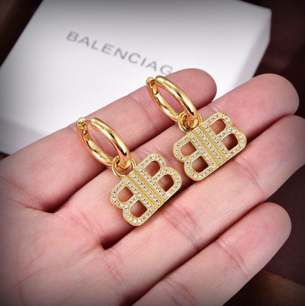 Balenciaga Pendant Earrings - 18K Gold