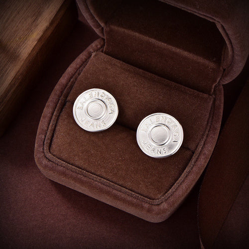 Balenciaga Circle Earrings - 18K White Gold